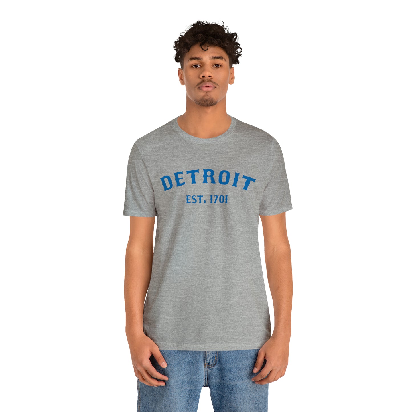 'Detroit EST. 1701' T-Shirt (Azure Ballpark Font) | Unisex Standard