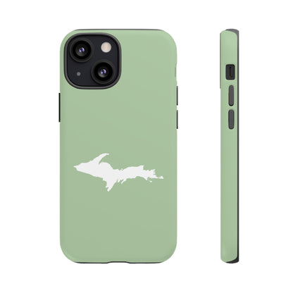 Michigan Upper Peninsula Tough Phone Case (Green Tea Color w/ UP Outline) | Apple iPhone