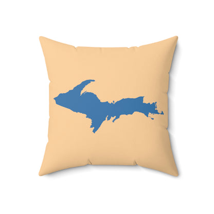 Michigan Upper Peninsula Accent Pillow (w/ UP Outline) | Pale Apricot