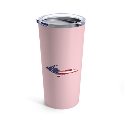 Michigan Upper Peninsula Tumbler (w/ UP USA Flag) | Pale Pink - 20oz