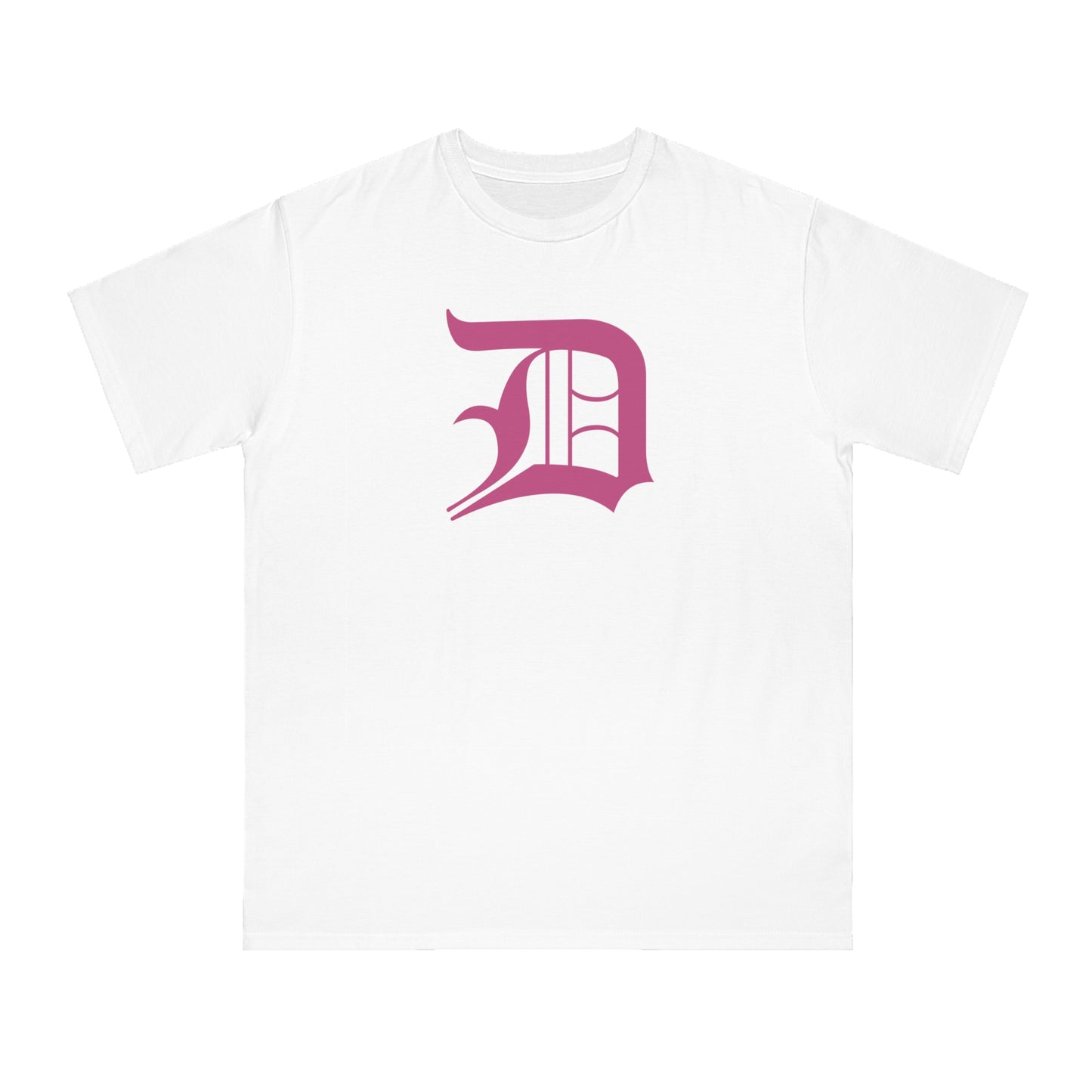 Detroit 'Old English D' T-Shirt (Apple Blossom Pink) | Unisex Organic