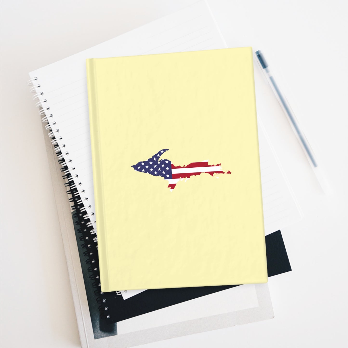 Michigan Upper Peninsula Blank Sketchbook (w/ UP USA Flag) | Canary Yellow