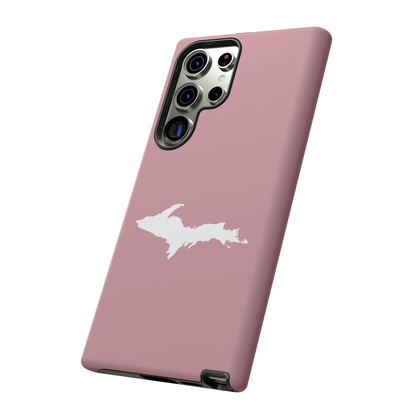 Michigan Upper Peninsula Tough Phone Case (Cherry Blossom Color w/ UP Outline) | Samsung & Pixel Android