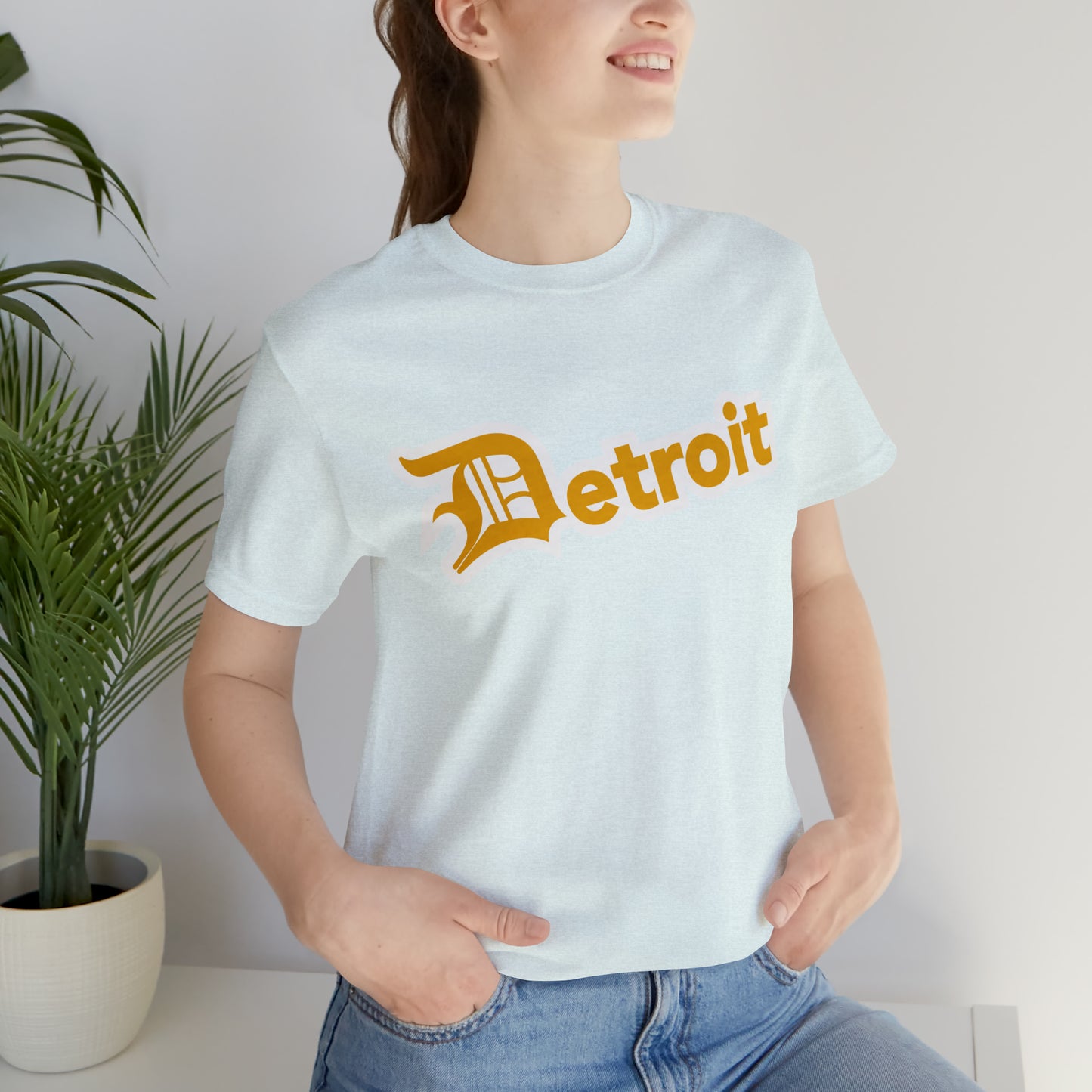 'Detroit' T-Shirt (Gold w/ Old English 'D') | Unisex Standard