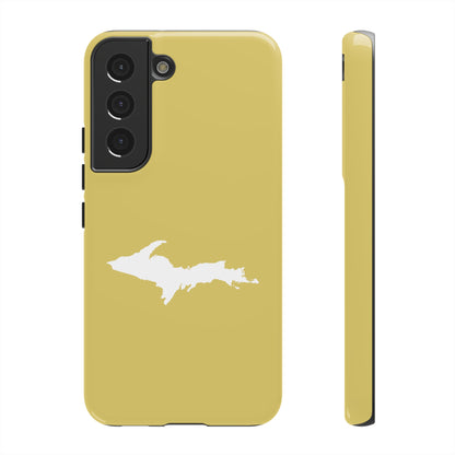 Michigan Upper Peninsula Tough Phone Case (Plum Yellow w/ UP Outline) | Samsung & Pixel Android