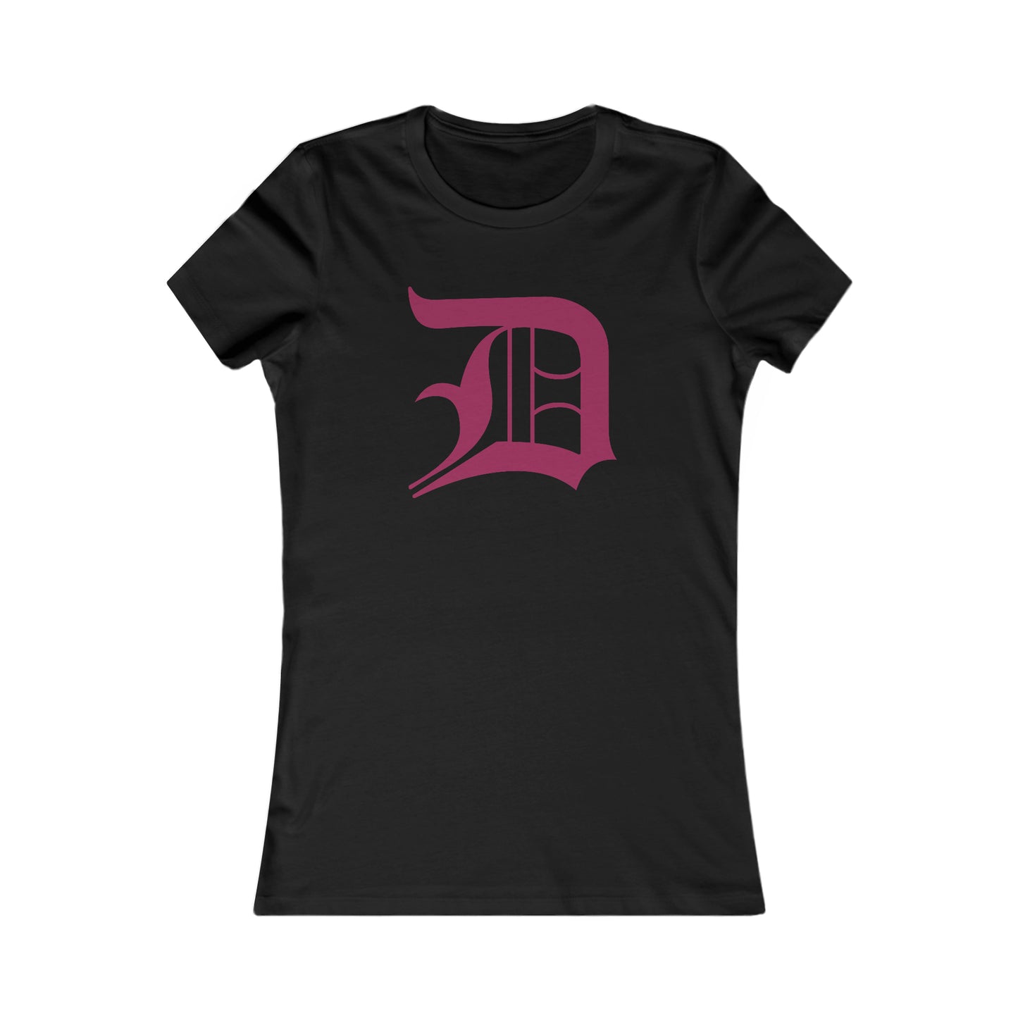 Detroit 'Old English D' T-Shirt (Ruby Red) | Women's Slim Fit