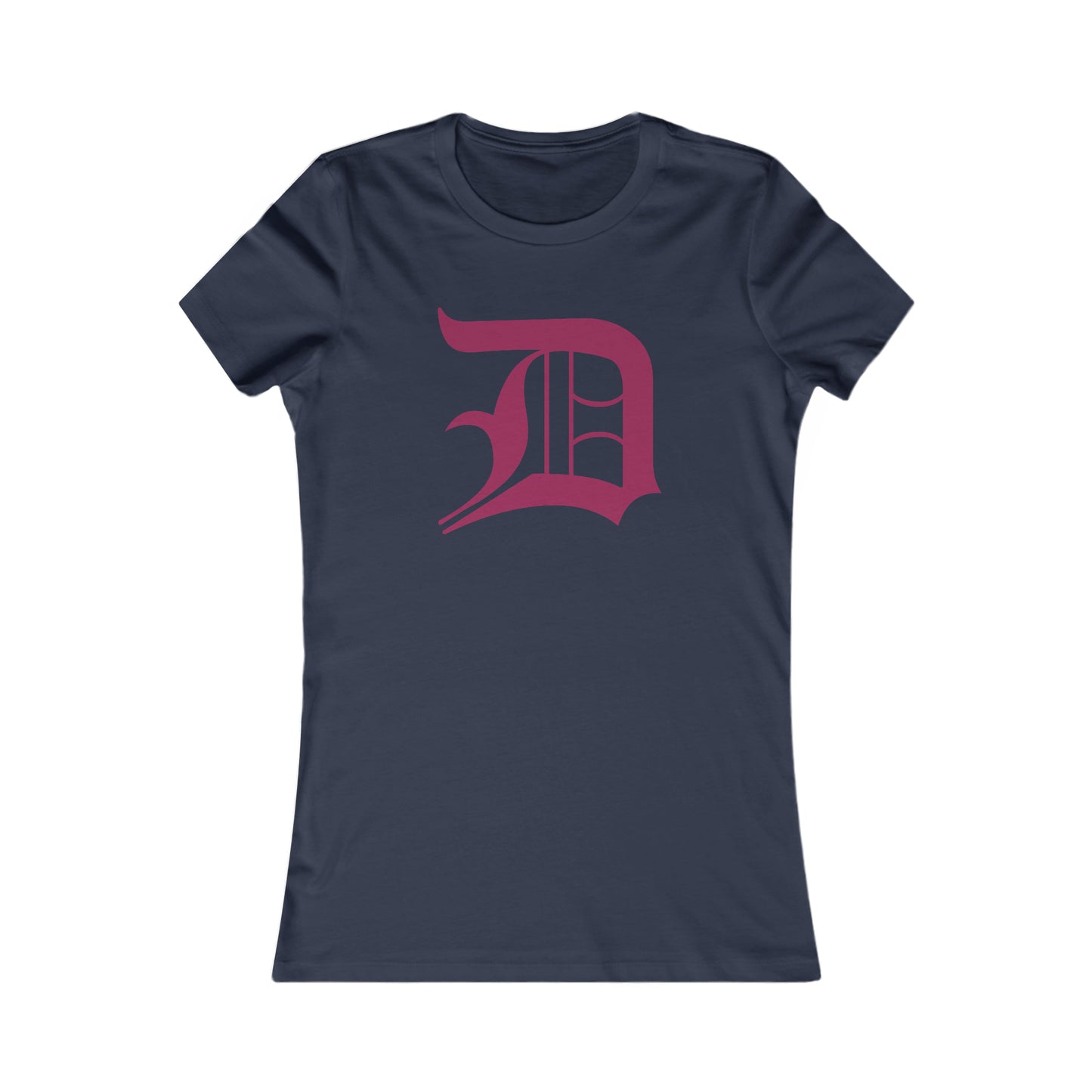 Detroit 'Old English D' T-Shirt (Ruby Red) | Women's Slim Fit