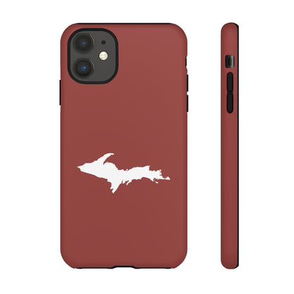 Michigan Upper Peninsula Tough Phone Case (Ore Dock Red w/ UP Outline) | Apple iPhone