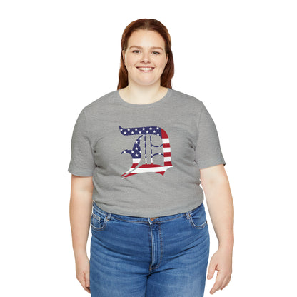 Detroit 'Old English D' T-Shirt (Patriotic Edition) | Unisex Standard