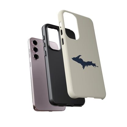 Michigan Upper Peninsula Tough Phone Case (Ivory w/ Navy UP Outline) | Samsung & Pixel Android