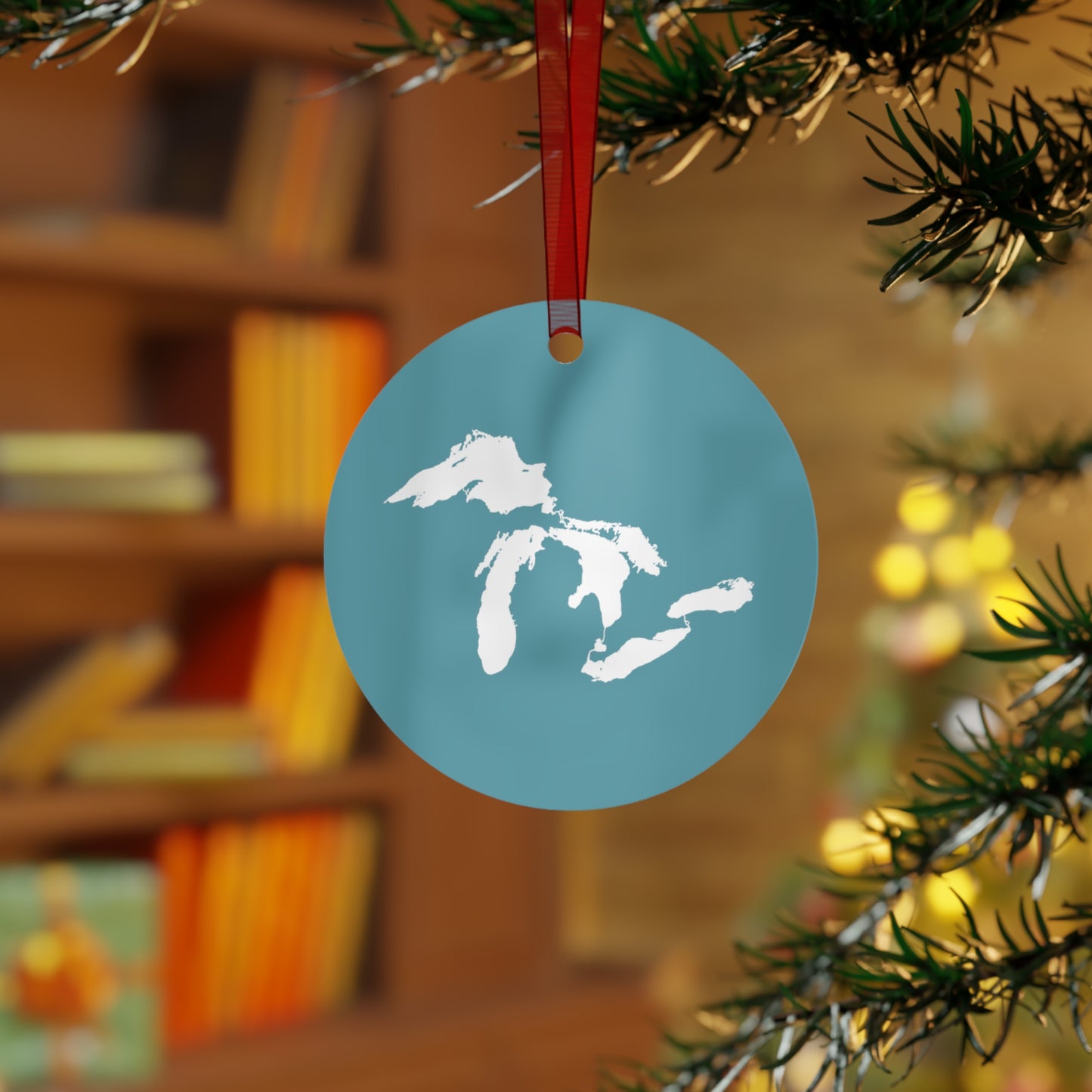 Great Lakes Christmas Ornament | Metal - Huron Blue