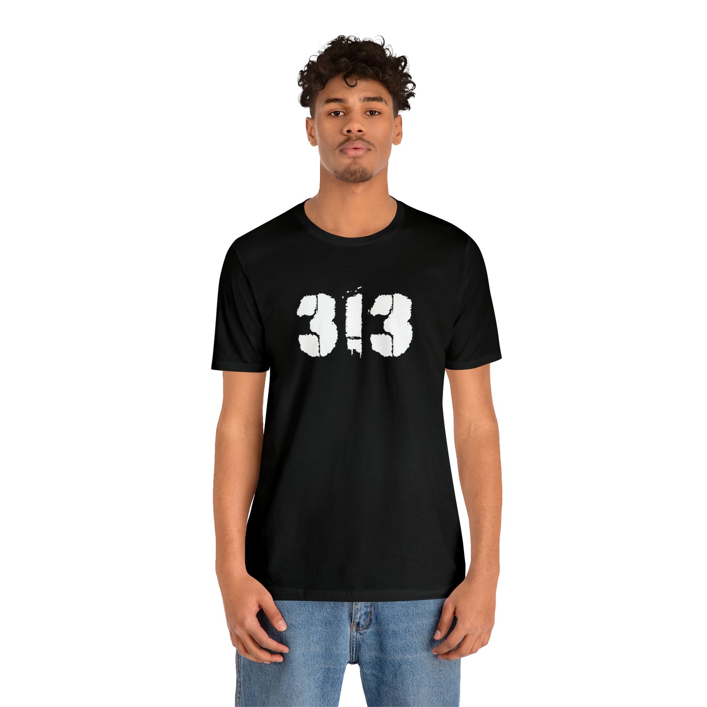 Detroit '313' T-Shirt (Spray Stencil Font) | Unisex Standard Fit