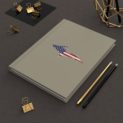 Michigan Upper Peninsula Hardcover Journal (w/ UP USA Flag) | Ruled - Petoskey Stone Beige