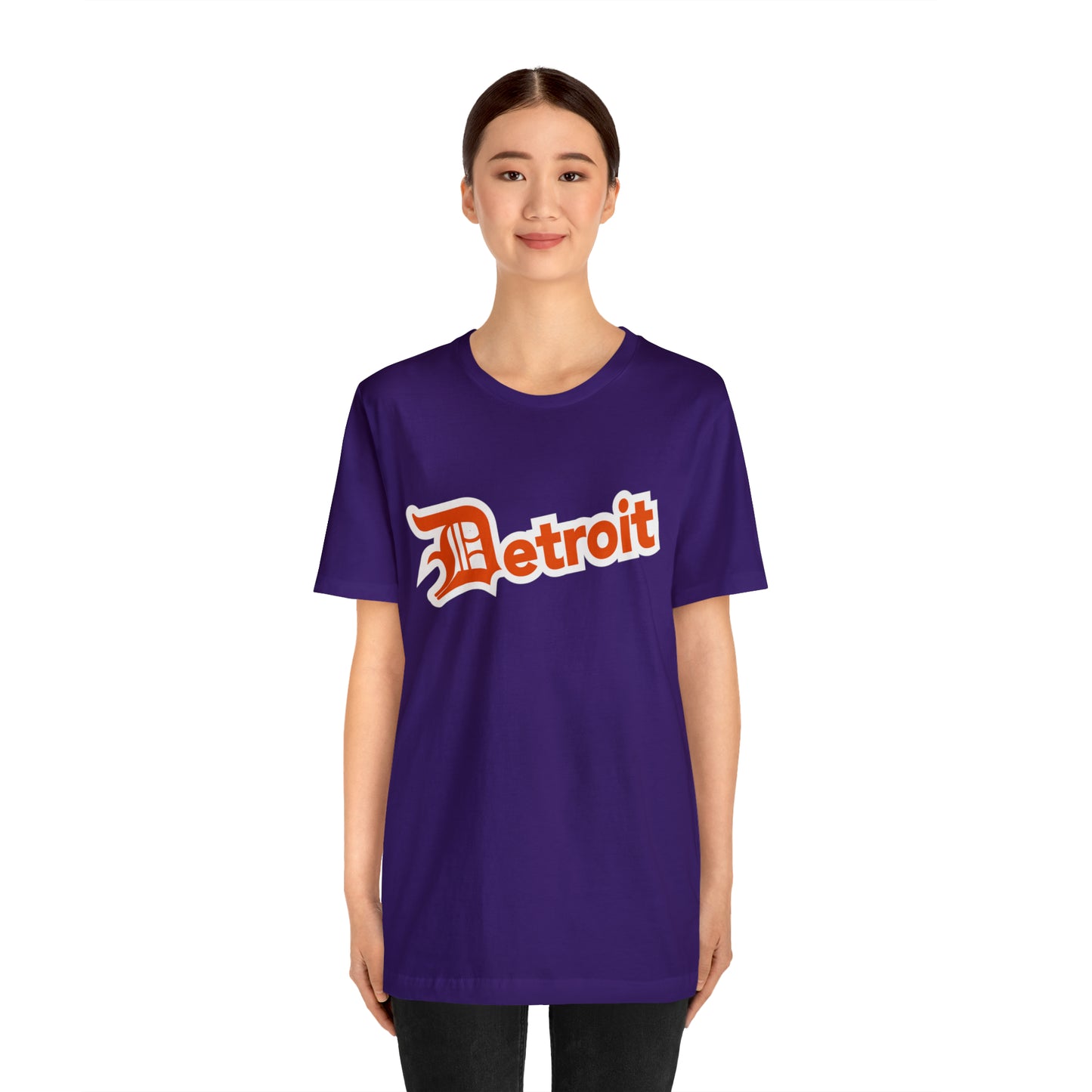 'Detroit' T-Shirt (Maple Leaf Orange w/ Old English 'D') | Unisex Standard