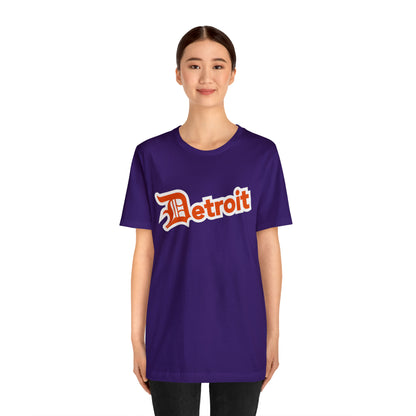 'Detroit' T-Shirt (Maple Leaf Orange w/ Old English 'D') | Unisex Standard