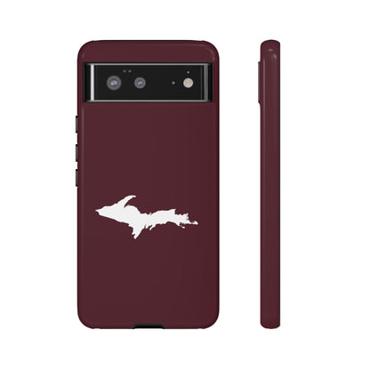 Michigan Upper Peninsula Tough Phone Case (Pinot Red w/ UP Outline) | Samsung & Pixel Android