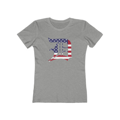 Detroit 'Old English D' T-Shirt (Patriotic Edition) | Women's Boyfriend Cut