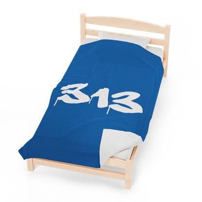 Detroit '313 Plush Blanket | Azure