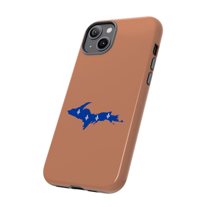 Michigan Upper Peninsula Tough Phone Case (Copper Color w/ UP Quebec Flag Outline) | Apple iPhone