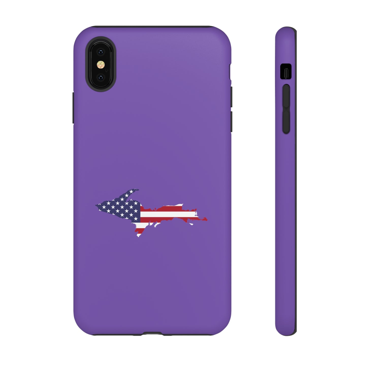 Michigan Upper Peninsula Tough Phone Case (Lake Iris w/ UP USA Flag Outline) | Apple iPhone