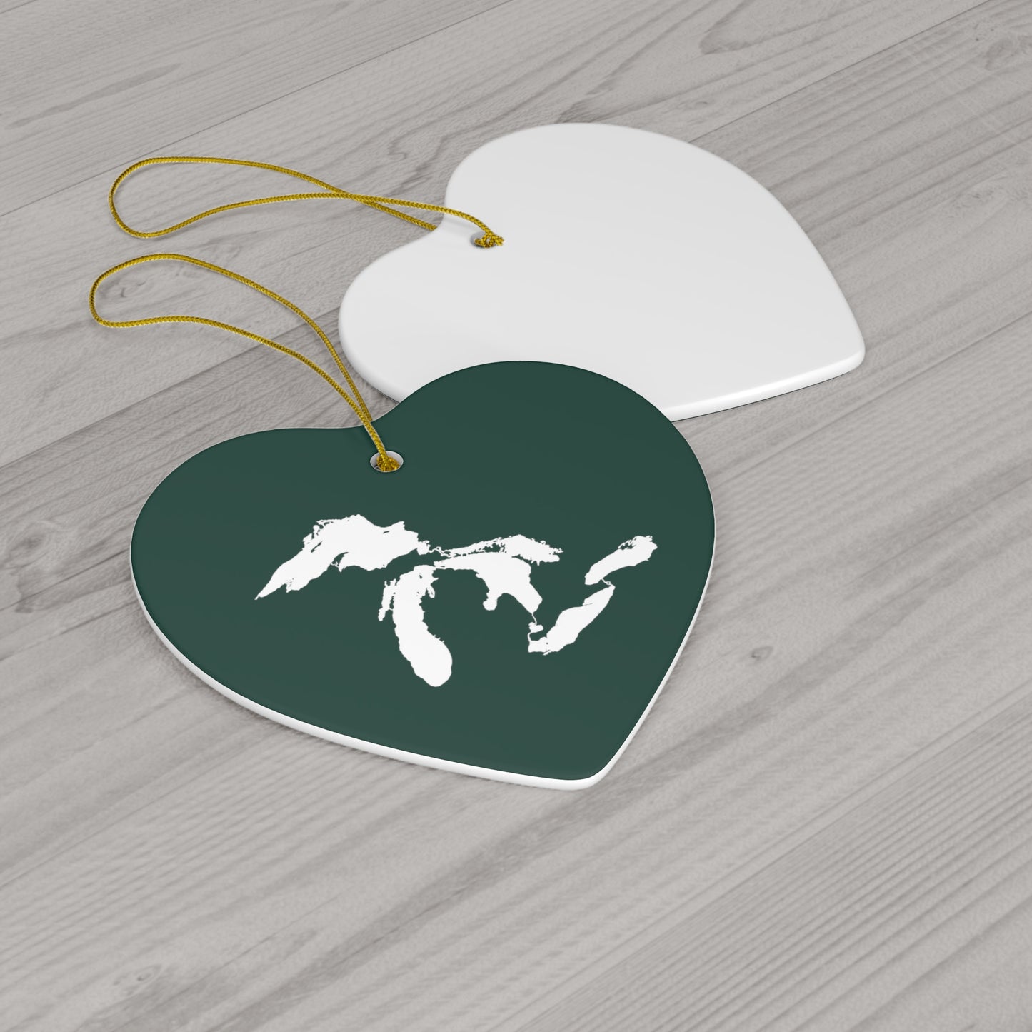 Great Lakes Christmas Ornament (Laconic Green) | Ceramic - 4 Shapes