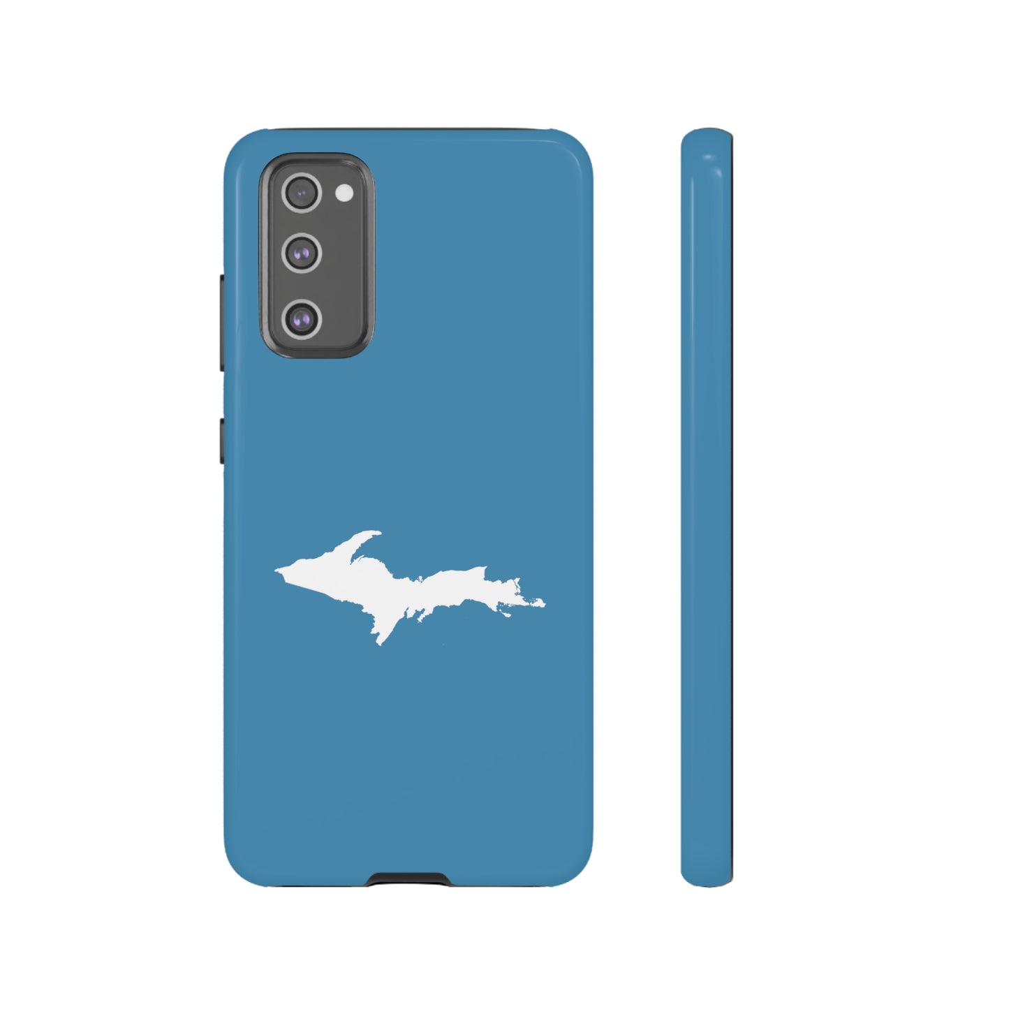 Michigan Upper Peninsula Tough Phone Case (Lake Michigan Blue w/ UP Outline) | Samsung & Pixel Android