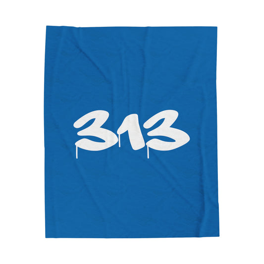 Detroit '313 Plush Blanket | Azure