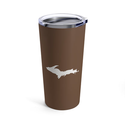 Michigan Upper Peninsula Tumbler (w/ UP Outline) | Coffee Color - 20oz