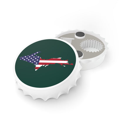 Michigan Upper Peninsula Bottle Opener (w/ UP USA Flag ) | Laconic Green