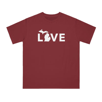 Michigan 'Love' T-Shirt (Geometric Sans Font) | Organic Unisex