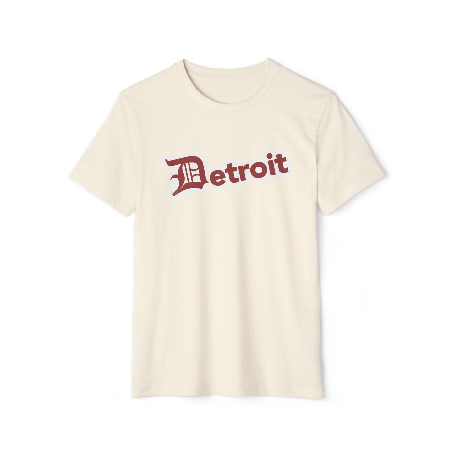 Detroit' T-Shirt (Ore Dock Red Old English 'D') | Unisex Recycled Organic