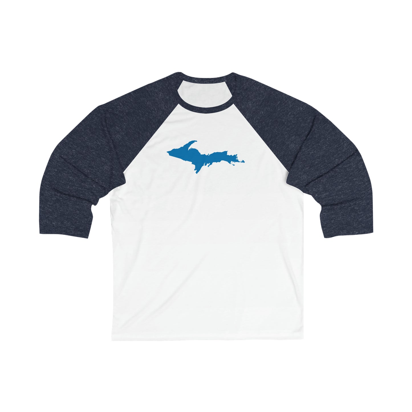 Michigan Upper Peninsula T-Shirt (w/ Azure UP Outline)  | 3/4 Sleeve Baseball