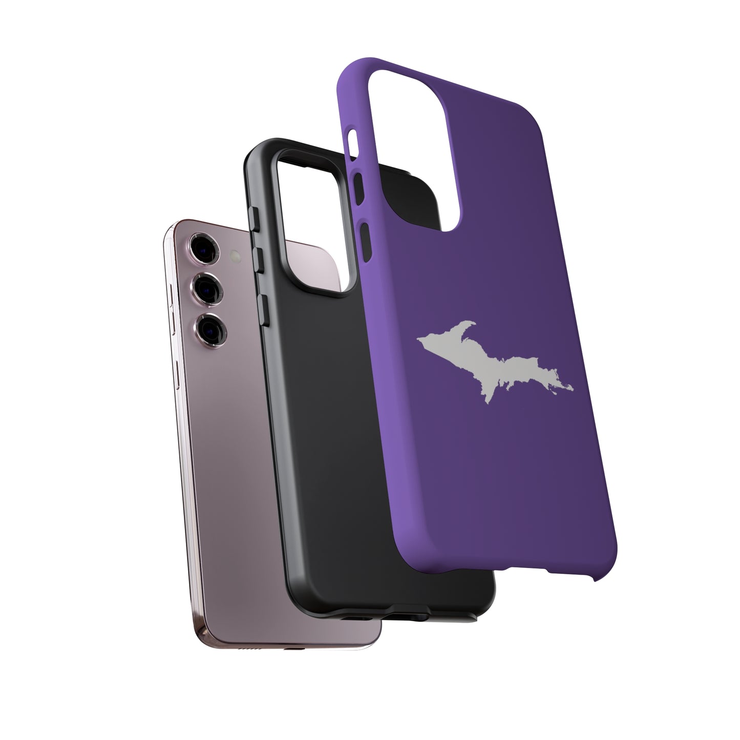 Michigan Upper Peninsula Tough Phone Case (Lake Iris w/ UP Outline) | Samsung & Pixel Android