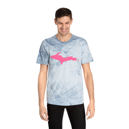 Michigan Upper Peninsula T-Shirt (w/ Pink UP Outline) | Unisex Color Blast