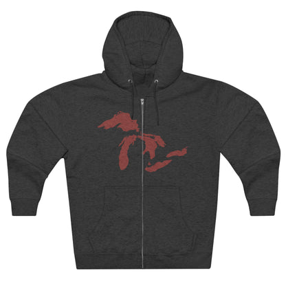 Great Lakes Hoodie (Ore Dock Red) | Unisex Full Zip