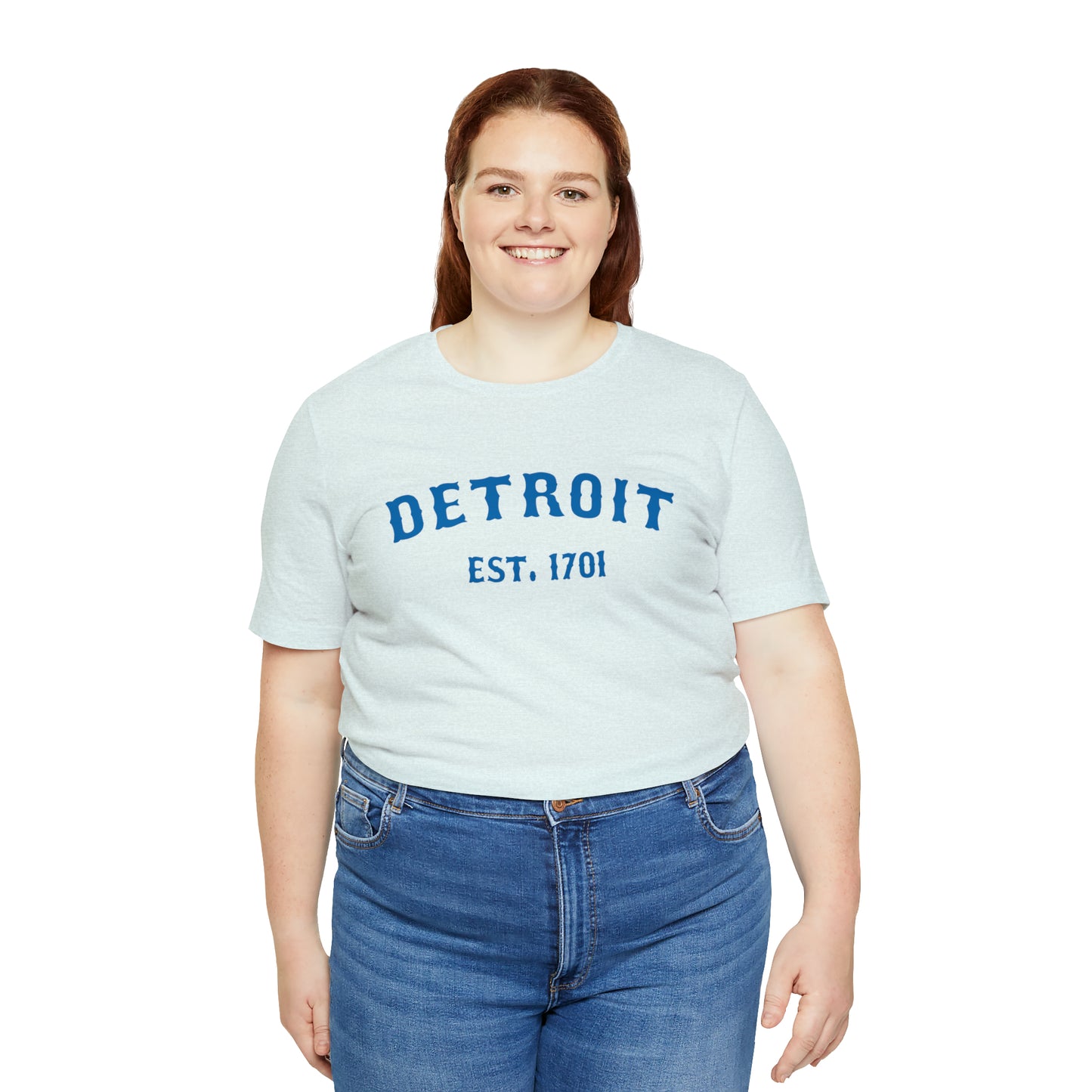 'Detroit EST. 1701' T-Shirt (Azure Ballpark Font) | Unisex Standard