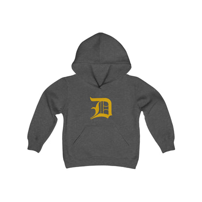 Detroit 'Old English D' Hoodie (Gold) | Unisex Youth