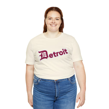 'Detroit' T-Shirt (Ruby Red w/ Old English 'D') | Unisex Standard