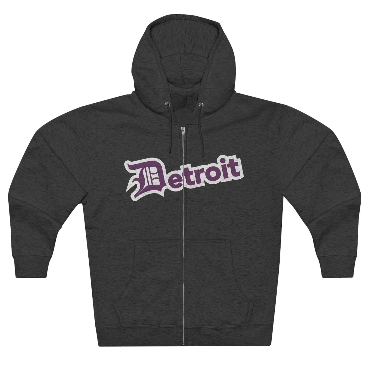 'Detroit' Hoodie (Plum w/ Old English 'D') | Unisex Full Zip