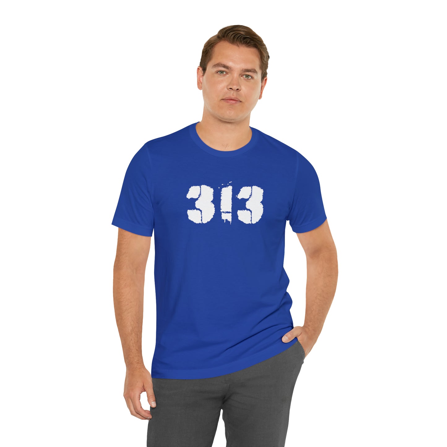 Detroit '313' T-Shirt (Spray Stencil Font) | Unisex Standard Fit