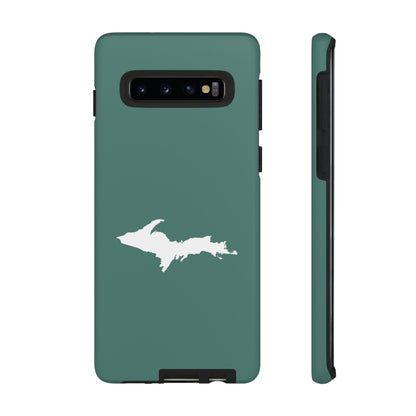 Michigan Upper Peninsula Tough Phone Case (Copper Green w/ UP Outline) | Samsung & Pixel Android