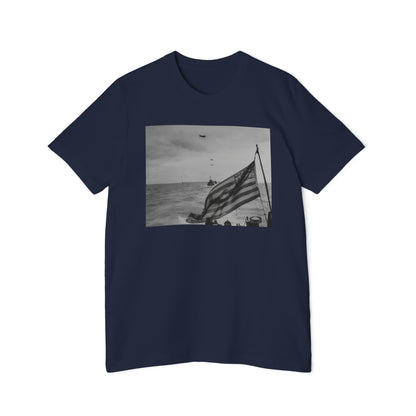 'Old Glory Moves to New Glory' D-Day Photo T-Shirt (USCG, 1944) | Made in USA