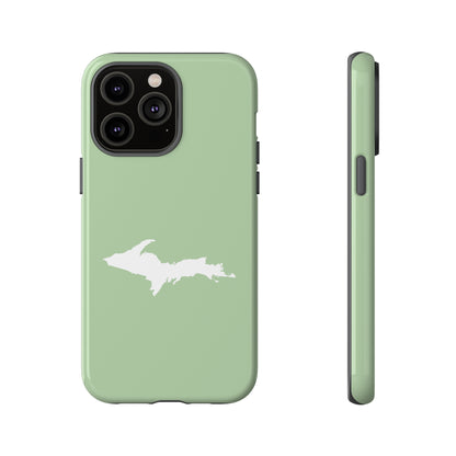 Michigan Upper Peninsula Tough Phone Case (Green Tea Color w/ UP Outline) | Apple iPhone