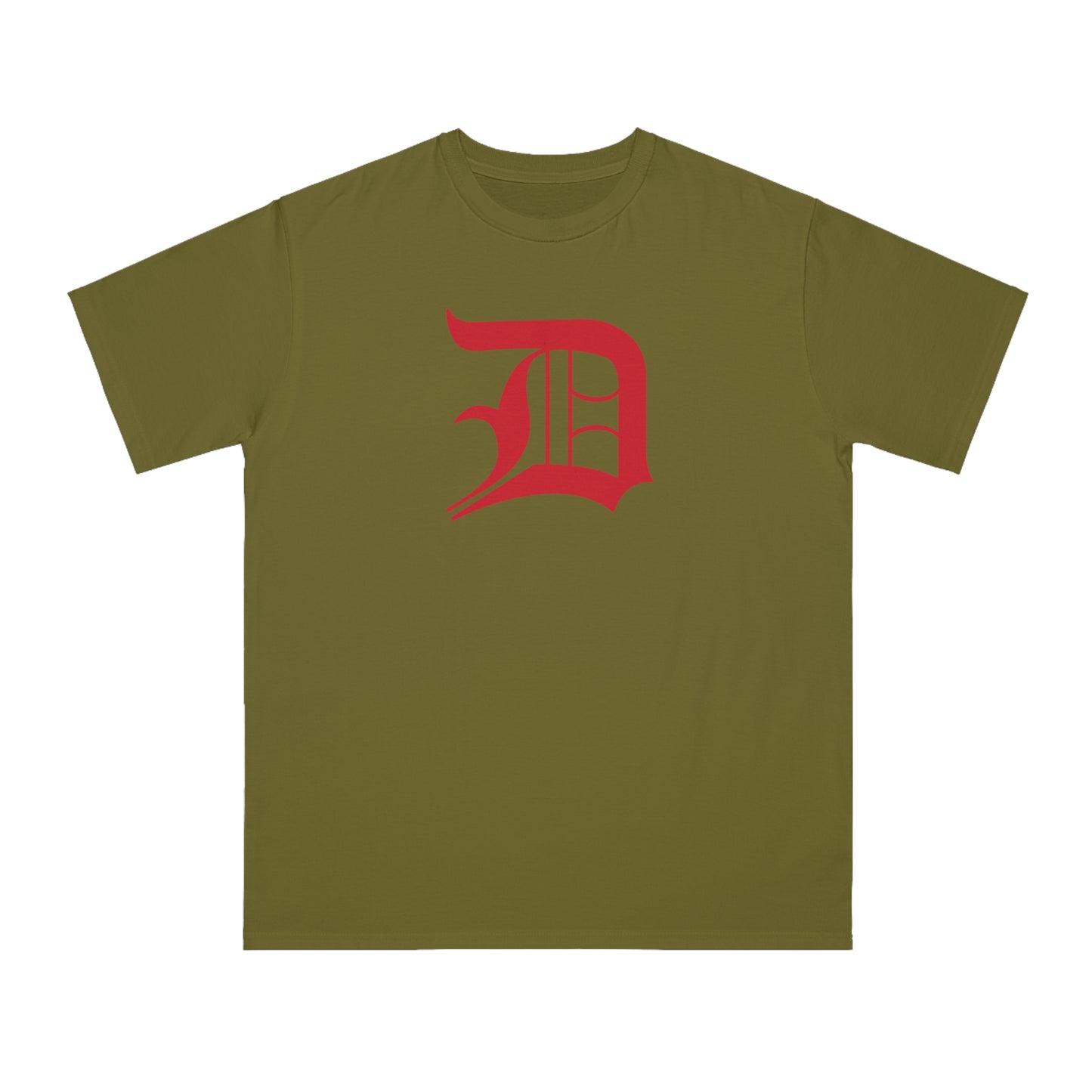 Detroit 'Old English D' T-Shirt (Aliform Red) | Unisex Organic