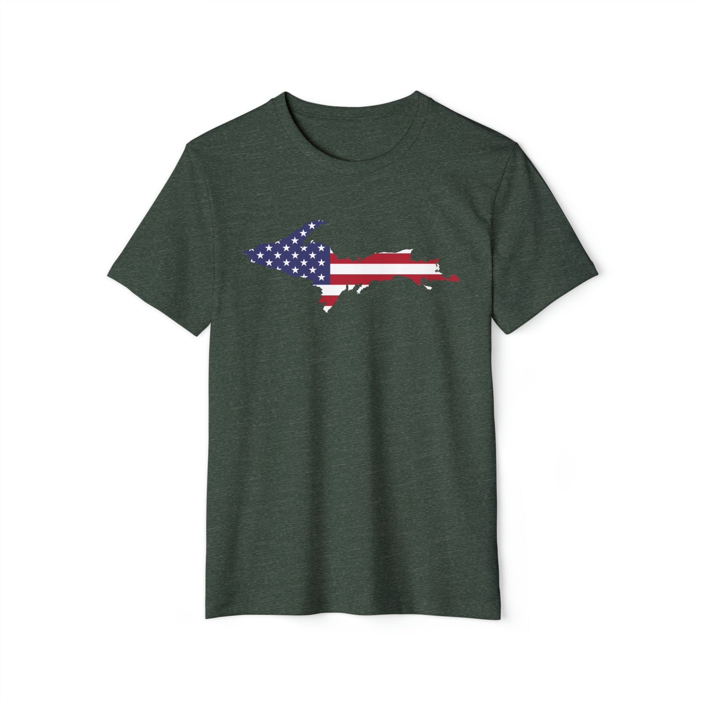 Michigan Upper Peninsula T-Shirt (w/ UP USA Flag) | Unisex Recycled Organic