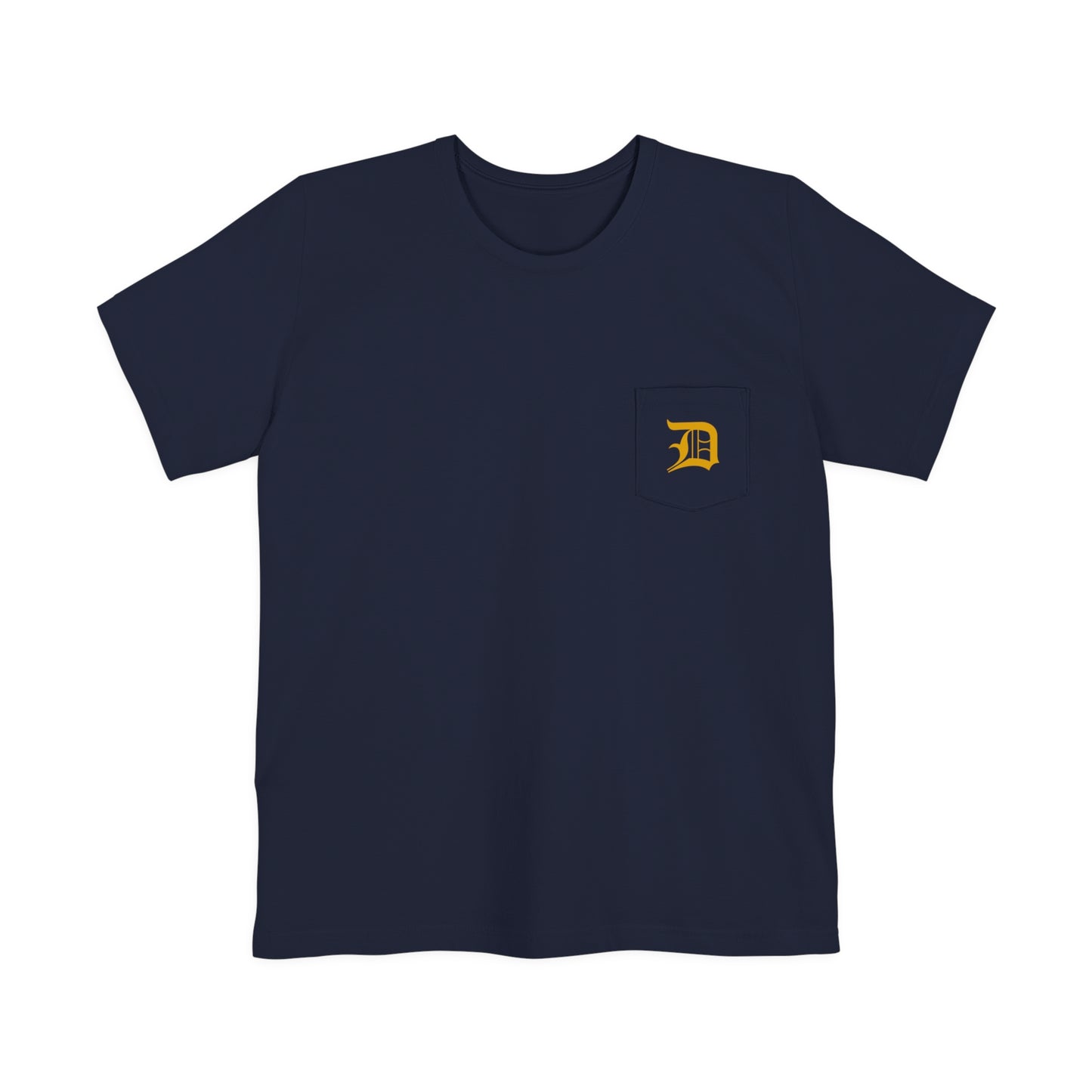 Detroit 'Old English D' Pocket T-Shirt (Gold) | Unisex Standard