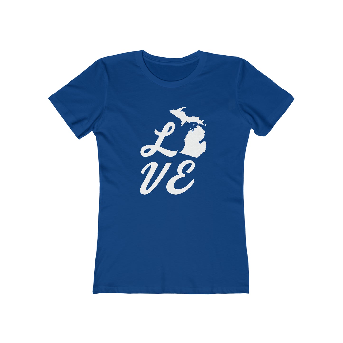 Michigan 'Love' T-Shirt (Retro Script Font) | Women's Boyfriend Cut