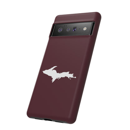 Michigan Upper Peninsula Tough Phone Case (Pinot Red w/ UP Outline) | Samsung & Pixel Android