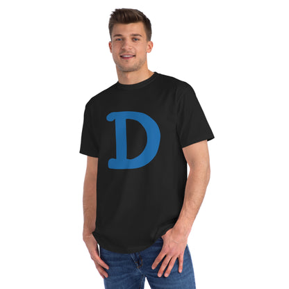 Detroit 'Old French D' T-Shirt (Azure Full  Outline) | Unisex Organic