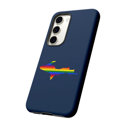 Michigan Upper Peninsula Tough Phone Case (Navy w/ UP Pride Flag Outline) | Samsung & Pixel Android